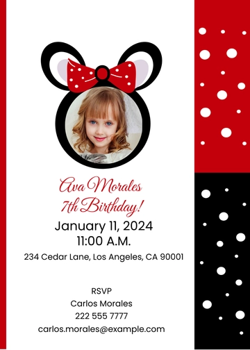 Free Minnie Mouse Invitation Template to Edit Online