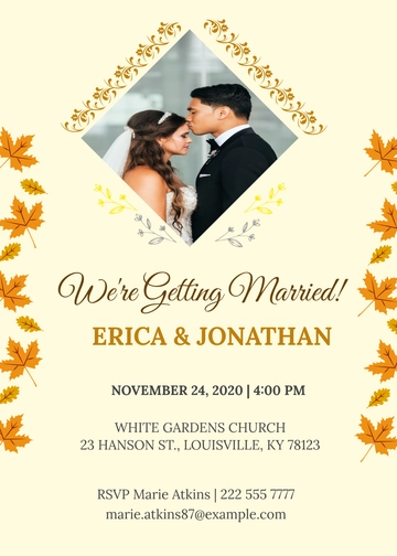 Free Colorful Photo Wedding Invitation Template to Edit Online