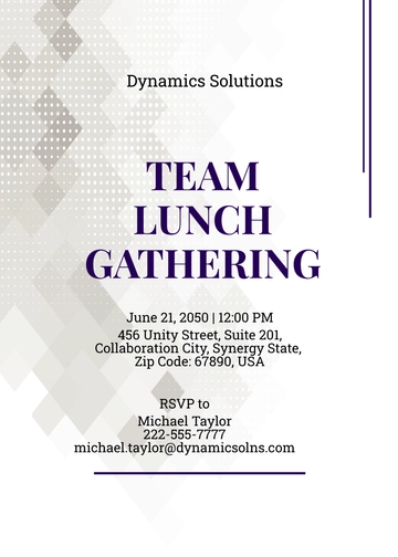 Free Team Lunch Invitation Template to Edit Online