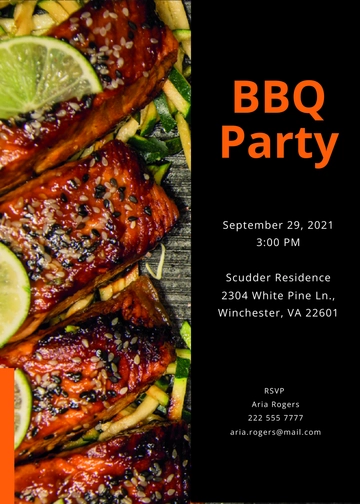 Free BBQ Party Invitation Template to Edit Online