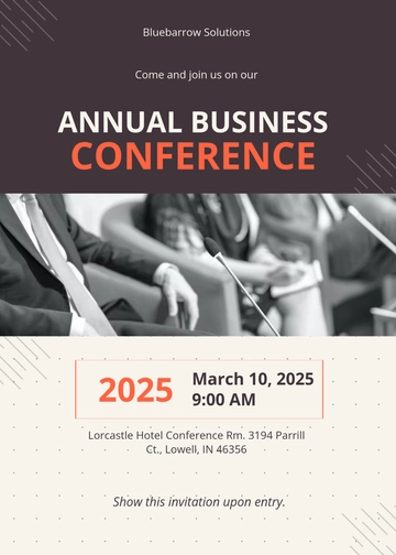 Free Business Conference Invitation Template to Edit Online