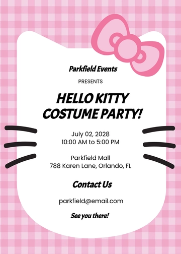 Free Hello Kitty Party Invitation Template to Edit Online