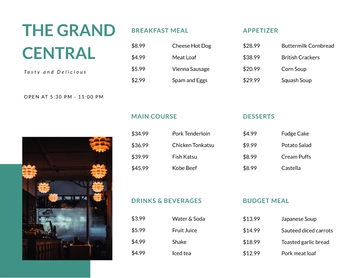 Free Minimal Menu Board Template to Edit Online