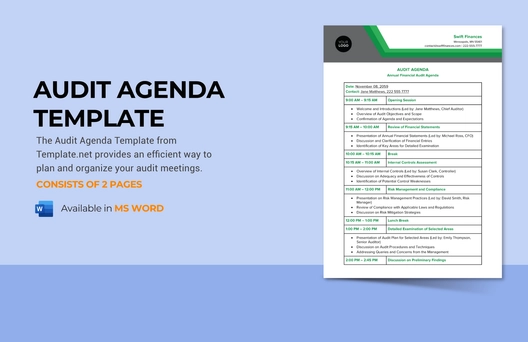 Audit Agenda Template Audit Agenda Template