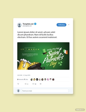 Saint Patrick's Day Twitter Post Template