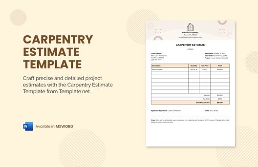 Carpentry Estimate Template
