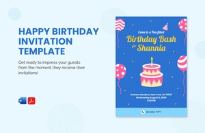 Happy Birthday Invitation Template