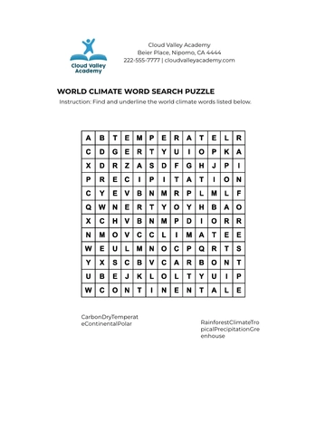 Free World Climate Puzzle Template to Edit Online