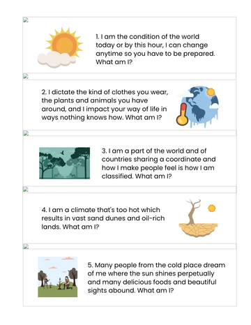 Free World Climate Riddle Template to Edit Online