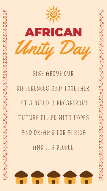 Free African Unity Day Whatsapp Status Template to Edit Online