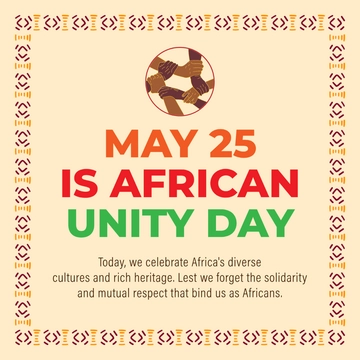 Free African Unity Day Whatsapp Post Template to Edit Online