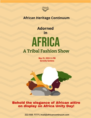 Free African Unity Day Flyer  Template to Edit Online