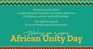 Free African Unity Day Facebook Post Template to Edit Online