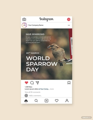 World Sparrow Day Instagram Post Template