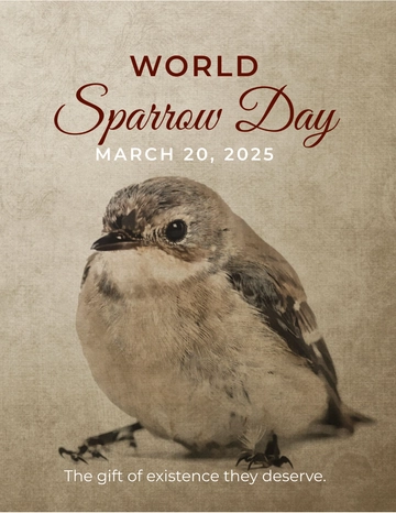 Free World Sparrow Day Pinterest Pin Template to Edit Online