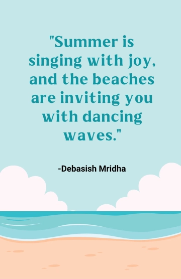 Free Summer's Joy: Beaches Invite with Dancing Waves Quote Template to Edit Online