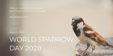 Free World Sparrow Day Twitter Post Template to Edit Online
