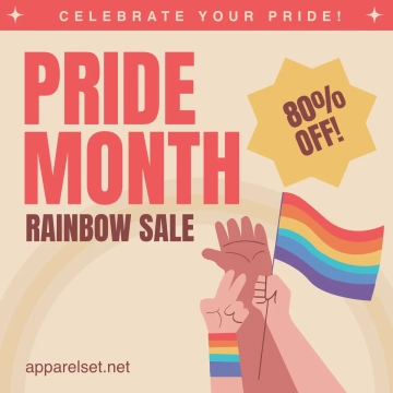 Free Pride Month Sale Clipart Template to Edit Online