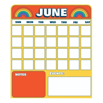 Free Pride Month Calendar Clipart Template to Edit Online