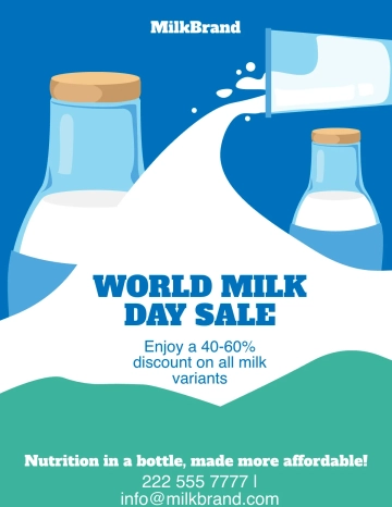 Free World Milk Day Sale Template to Edit Online