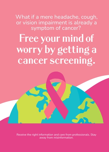 Free Cancer Awareness Message  Template to Edit Online