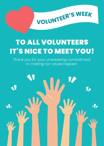 Free Volunteers' Week Greeting Card Template to Edit Online