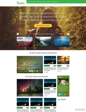 Traveler Blog PSD Website Template
