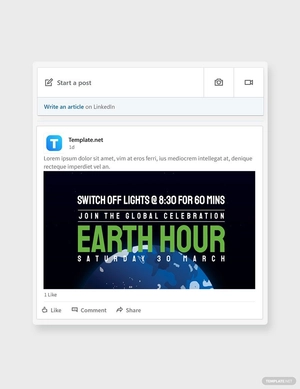 Earth Hour Linkedin Post Template