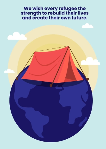 Free World Refugee Day Wishes Template to Edit Online