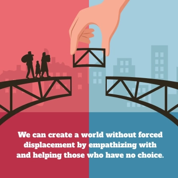 Free World Refugee Day Linkedin Post Template to Edit Online