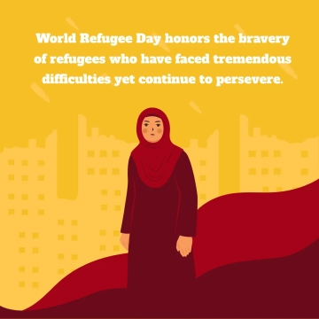 Free World Refugee Day Whatsapp Post Template to Edit Online