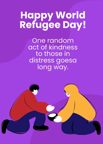 Free World Refugee Day Greeting Card Template to Edit Online