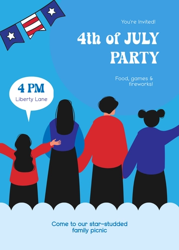 Free 4th of July Invitation Template to Edit Online