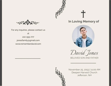 Free Religious Memorial Funeral Program Template to Edit Online
