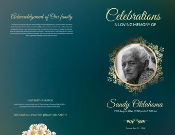 Free Obituary Funeral Booklet Template to Edit Online