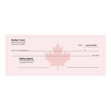 Free Blank Canada Check Free Clipart Template to Edit Online