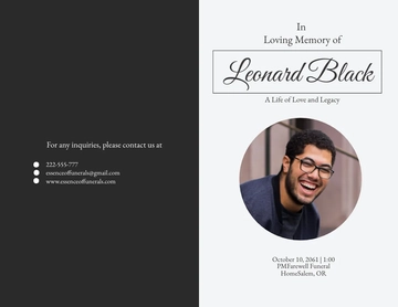 Free The Essence of Love PSD Funeral Program Template to Edit Online