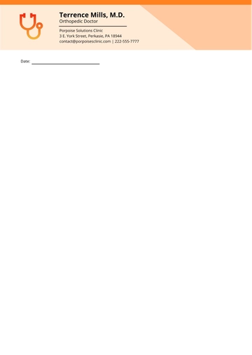 Free Orthopedic Doctor Letterhead Template to Edit Online