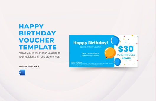 Happy Birthday Voucher Template