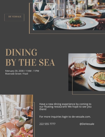 Free Fine Dining Restaurant Flyer Template to Edit Online