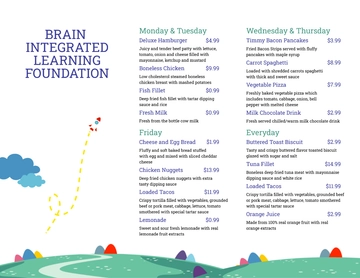 Free Preschool Food Menu Template to Edit Online