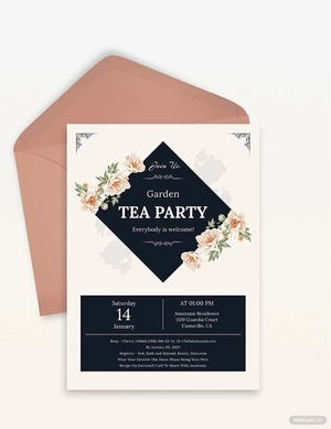 Garden Tea Party Invitation Template