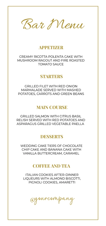 Free Food Price Menu Template to Edit Online