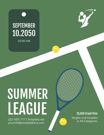 Free Professional Tennis Sports Flyer Template to Edit Online