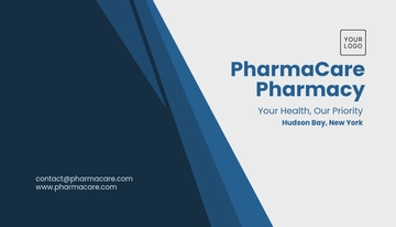 Free Pharmacy Business Card Template to Edit Online