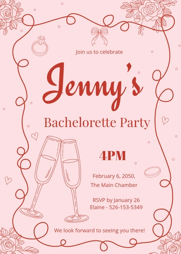 Free Bachelorette Invitation Template to Edit Online
