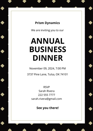 Free Business Dinner Invitation Template to Edit Online