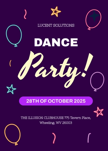 Free Dance Party Invitation Template to Edit Online