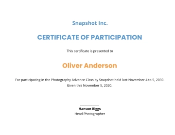 Free Creative Photography Participation Certificate Template to Edit Online Free Creative Photography Participation Certificate Template to Edit Online