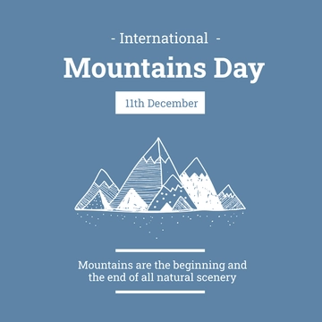 Free International Mountains Day Instagram Post Template to Edit Online